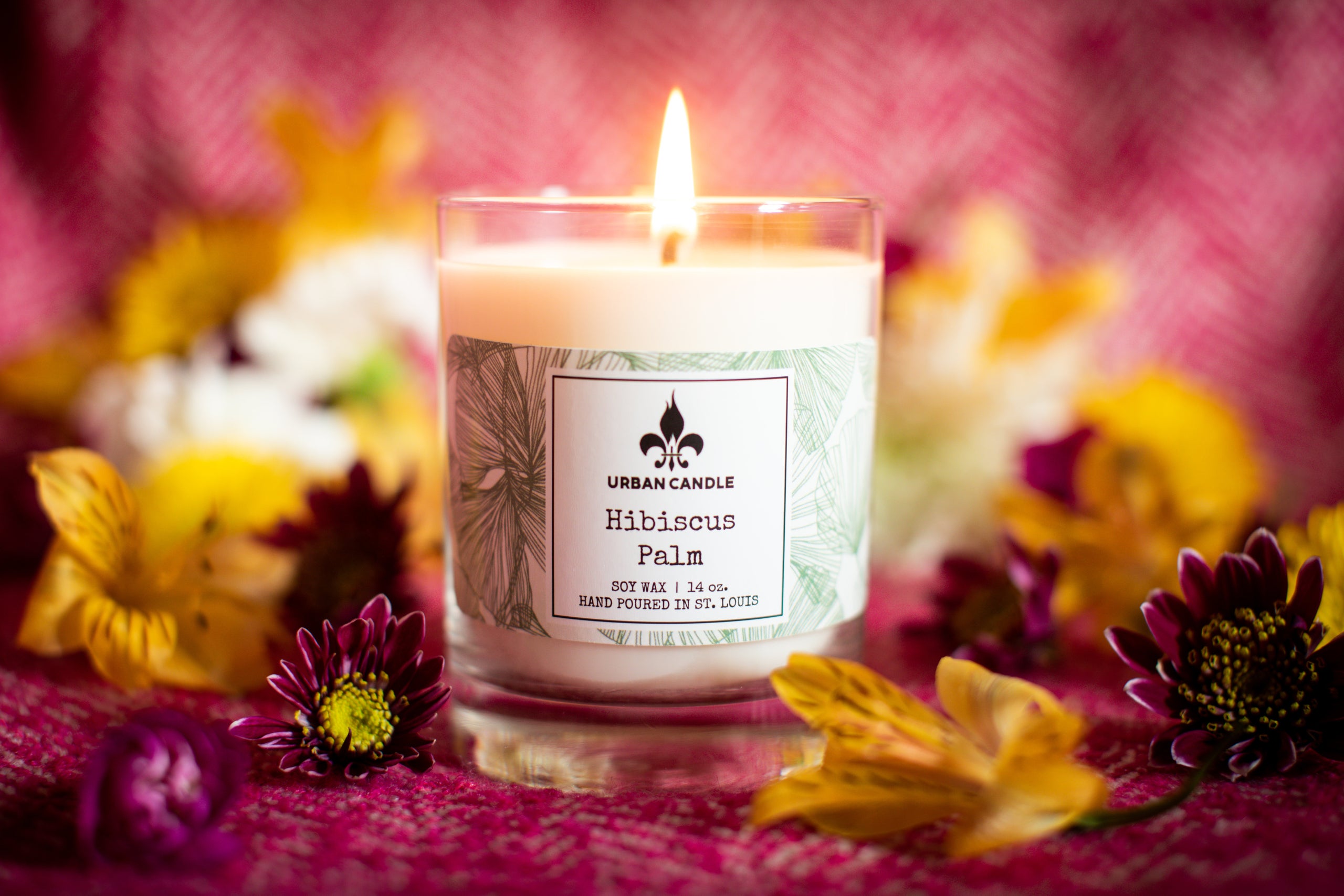 Hibiscus Palm Soy Candle 14 oz. Urban Candle Company LLC